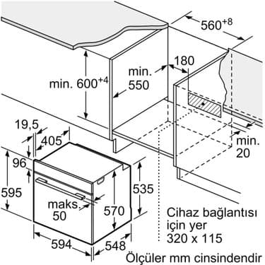 Bosch HUA736EV0T Ankastre Fırın Buhar Destekli Beyaz 3