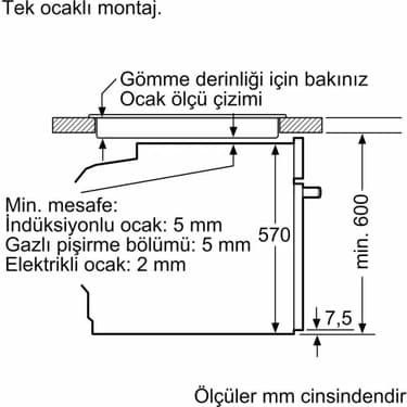 Bosch HUA736EN0T Ankastre Fırın Buhar Destekli Antrasit Gri 4