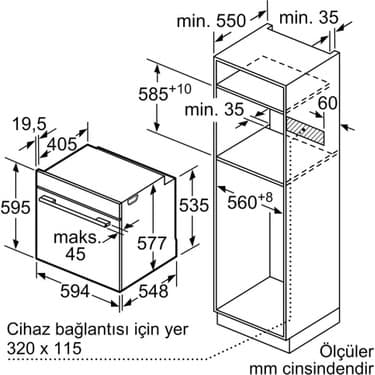 Siemens HU736AEV0T Ankastre Fırın Buhar Destekli Beyaz 3