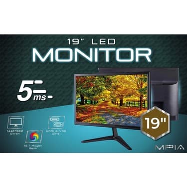 MPIA MP-19 19" 5ms 60Hz LED Monitör (HDMI + VGA) 5