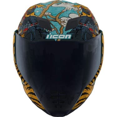 Icon Airflite Edo Mıps Kapalı Motosiklet Kaskı Siyah Mavi Gri Turuncu 3