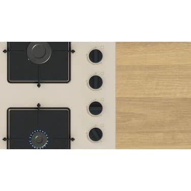 Bosch POP6C1O12O Ocak Ankastre Gazlı Sert Cam Neoklasik Inci Beyazı 2