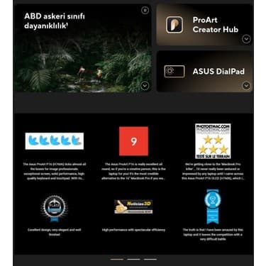 Asus Proart p16 H7606WI-ME130W / Amd R7-Aı9 370 / 64GB / 2tb / 8gb RTX4070 / 16\ 3