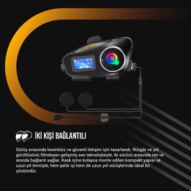 Leeways 2 Adet Q58 Max 500M Telsiz Mesafeli Motosiklet Kaskı Interkom Çift Sürücü Iletişimi Mp3 Fm Radyo 3