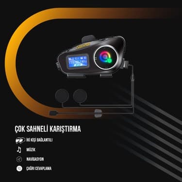 Leeways 2 Adet Q58 Max 500M Telsiz Mesafeli Motosiklet Kaskı Interkom Çift Sürücü Iletişimi Mp3 Fm Radyo 4