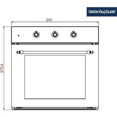 Kumtel Rustik Bej Cam Ankastre Fırın 8 Prog. B66-SF3(AT) 3