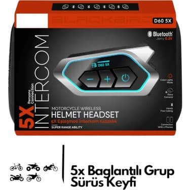 Motoanl Motosiklet Intercom 5x Cihaz Eşleşmeli Tüm Kasklara Uygun Rgb Işıklı 5.3 Bluetooth 3