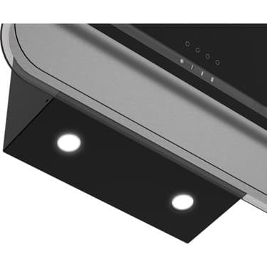 Tecna 8871 60 cm Siyah Duvar Tipi Davlumbaz - Beyaz Cam Detaylı, Dokunmatik Kontrollü 3