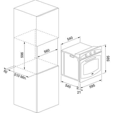 Tecna 8126 6 Fonksiyon Siyah Ankastre Fırın 3