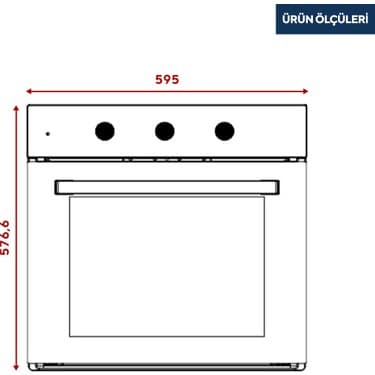 Kumtel Rustik Bej Cam Ankastre Fırın 4 Prog. B66-SF3(MT) 3