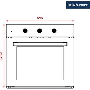 Kumtel Siyah Cam Ankastre Fırın 6 Prog. Piliç Çevirme B66-SGF2(MT) 3