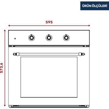 Kumtel Rustik Bej Cam Ankastre Fırın 6 Prog. B66-SGF3(AT) 3