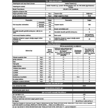 Vestel CDL801 E Nf Duomode Dikey Derin Dondurucu 5