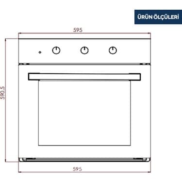 Kumtel Antrasit (Gri) Cam Ankastre Fırın B66-S2 MT 3