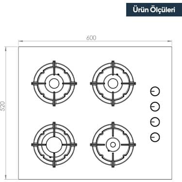 Kumtel Magic Cam Ankastre Ocak KO-40TAHDF 3