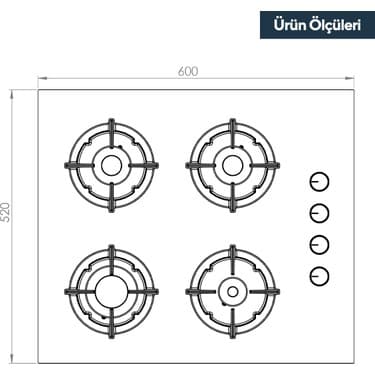 Kumtel 2'li Magic Cam Ankastre Set (Fırın-Ocak) 4