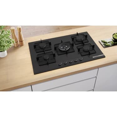 Bosch PNQ7B6P30O Siyah Gazlı Ocak 5 Gözlü - Doğalgaz - Cam Yüzey 11500 W Güç 3