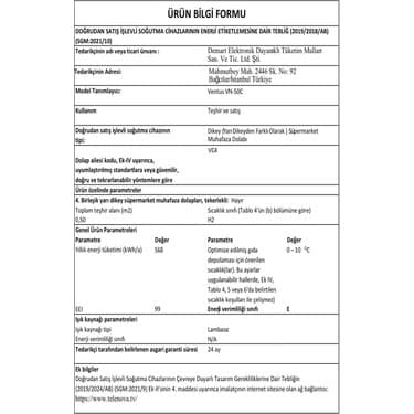 Ventus VN50 Camlı Minibar Minibuzdolabı 5