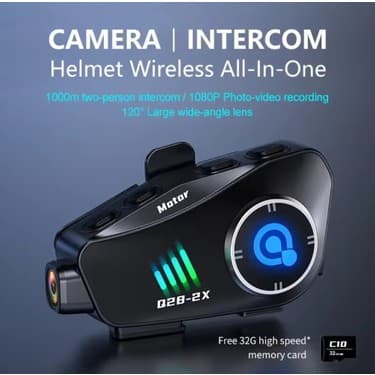 Serreha Q28-2X Kameralı 2 Li Eşleşme Motosiklet Kask Bluetooth Interkom Su Geçirmez 1080P Hd 4