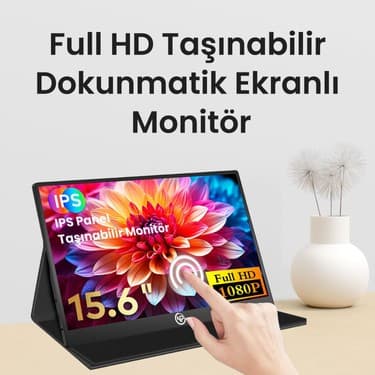 NPO NPM6T 15.6" IPS Fhd 5ms 60Hz Type-C Telefon&oyun Konsolu Uyumlu Dokunmatik Taşınabilir Monitör 2