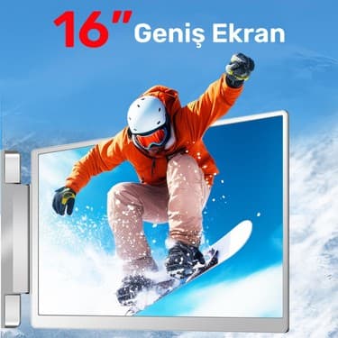 NPO NPM11 16" Fhd 1200P IPS Type-C Taşınabilir 2'li Monitör Çoklayıcı Standlı Notebook Monitör 3