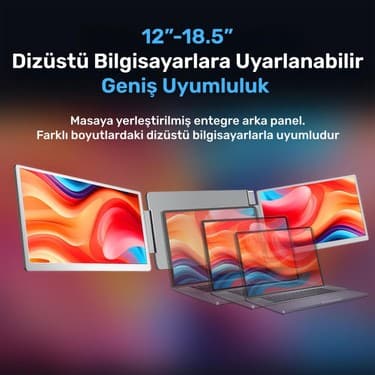 NPO NPM11 16" Fhd 1200P IPS Type-C Taşınabilir 2'li Monitör Çoklayıcı Standlı Notebook Monitör 4