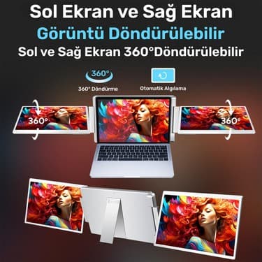 NPO NPM11 16" Fhd 1200P IPS Type-C Taşınabilir 2'li Monitör Çoklayıcı Standlı Notebook Monitör 5