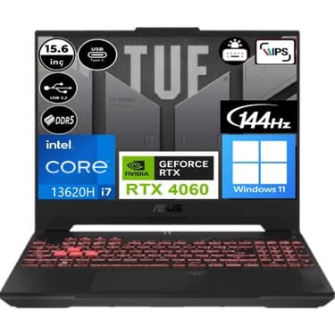 Asus Tuf Gaming F15 FX507VV-LP243EP4 I7-13620H 16 GB Ram 1 Tb SSD Windows 11 Pro RTX4060 15.6\ 2