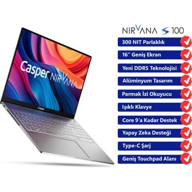 Casper Nirvana S100 Intel Core i7 13620H 16GB 1TB SSD Freedos 16\ 2