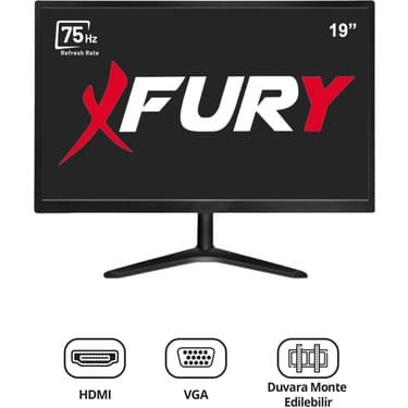 Fury 19" Geniş Ekran 75 Hz 5ms (Vga,hdmı) LED Monitör 2