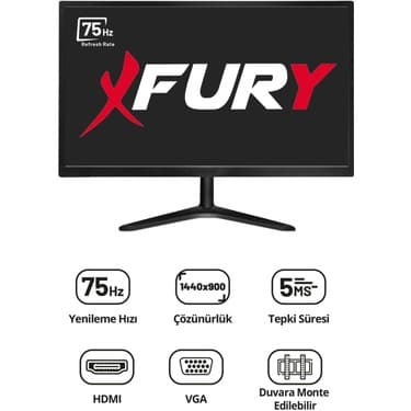 Fury 19" Geniş Ekran 75 Hz 5ms (Vga,hdmı) LED Monitör 3