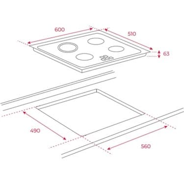 Teka - TZ 6415 - Ankastre Cam Seramik Elektrikli Ocak - 6300 W - Siyah - 60 cm - 40239040 2
