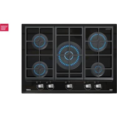 Teka GZC 75330 XBN BK Ankastre ExactFlame Teknolojili Kristal Wok Gözlü Cam Gazlı Ocak Döküm Izgara Siyah 70 cm 112570173 2