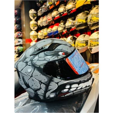 RSV Fazer Siyah Vizör Fantastic Mat Grey Mat Full Face Güneş Vizörlü Motosiklet Kaskı 2