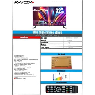 Awox B243200 32'' 80 Ekran HD Ready LED TV 5