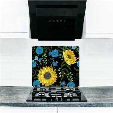 Teknotrust 50X56 cm Cam Ocak Koruyucu Ayçiçeği Cam 2