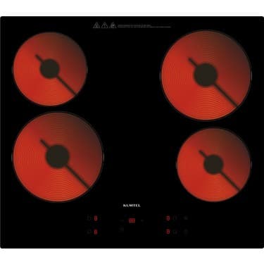 Kumtel Vitro Dijital Siyah Cam Ankastre Set 3