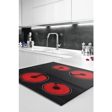 Kumtel Vitro Dijital Siyah Cam Ankastre Set 6