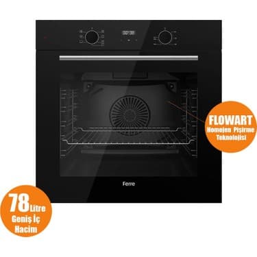 Ferre Flowart-Sılentart Serisi Siyah Set (SC405-WFA + QBL63CS +D063-SA ) - Döküm Izgara / 65 cm Ocak 5