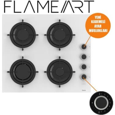 Ferre Steamart-Fryart-Sılentart Serisi Beyaz Set (CS206-FA + QEP63CB +D064-SA) - Emaye Izgara 3