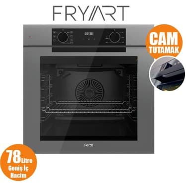 Ferre Fryart Serisi Gri Set (SS038 + QEP63CPR +D082) - Döküm Izgara / 75 cm Ocak 4