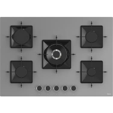Ferre Steamart-Fryart-Sılentart Serisi Gri Set (SS038 + QEP64CPR +D082-SA) - Emaye Izgara / 75 cm Ocak 2