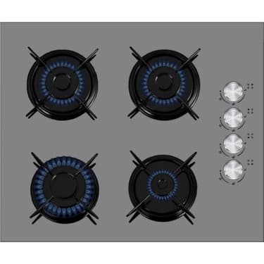 AFM Tech 3'lü Dijital Turbolu Gri Cam Antrasit Ankastre Set 3