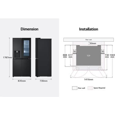 LG Instaview GC-G22FFQYJ Gardırop Tipi No Frost Buzdolabı | Yapay Zeka Destekli | 508 Litre | Mat Siyah 4