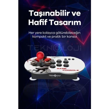 Teknoloji Gelsin Çift Kişilik Atari 4K Full Hd Gaming Retro Arcade Uyumlu Oyun Konsolu 20.000 Oyun Ps1/gb/cps 9 Emltr 6