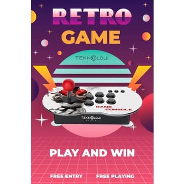 Teknoloji Gelsin Çift Kişilik Atari 4K Full Hd Gaming Retro Arcade Uyumlu Oyun Konsolu 20.000 Oyun Ps1/gb/cps 9 Emltr 8
