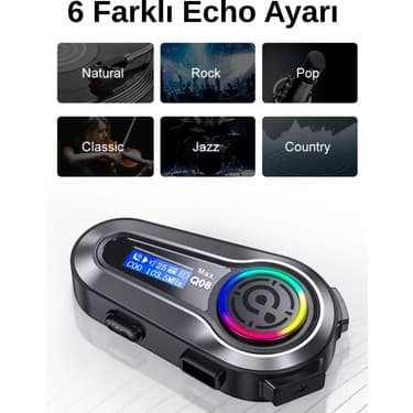 Howear Q08 Max RGB Işık Efektli Intercom Bluetooth Motosiklet Kask Kulaklığı 2