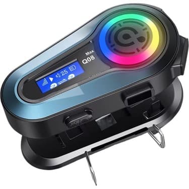 Howear Q08 Max RGB Işık Efektli Intercom Bluetooth Motosiklet Kask Kulaklığı 8
