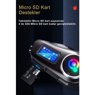 Howear Q58 Max LED Ekranlı Motosiklet Kask Uyumlu Kulaklık Intercom 3