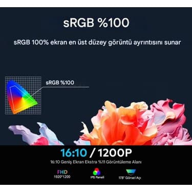 Ultrax 16″ Üçlü Taşınabilir Monitör Çoklu Ekran 1200P Notebook Monitör 3